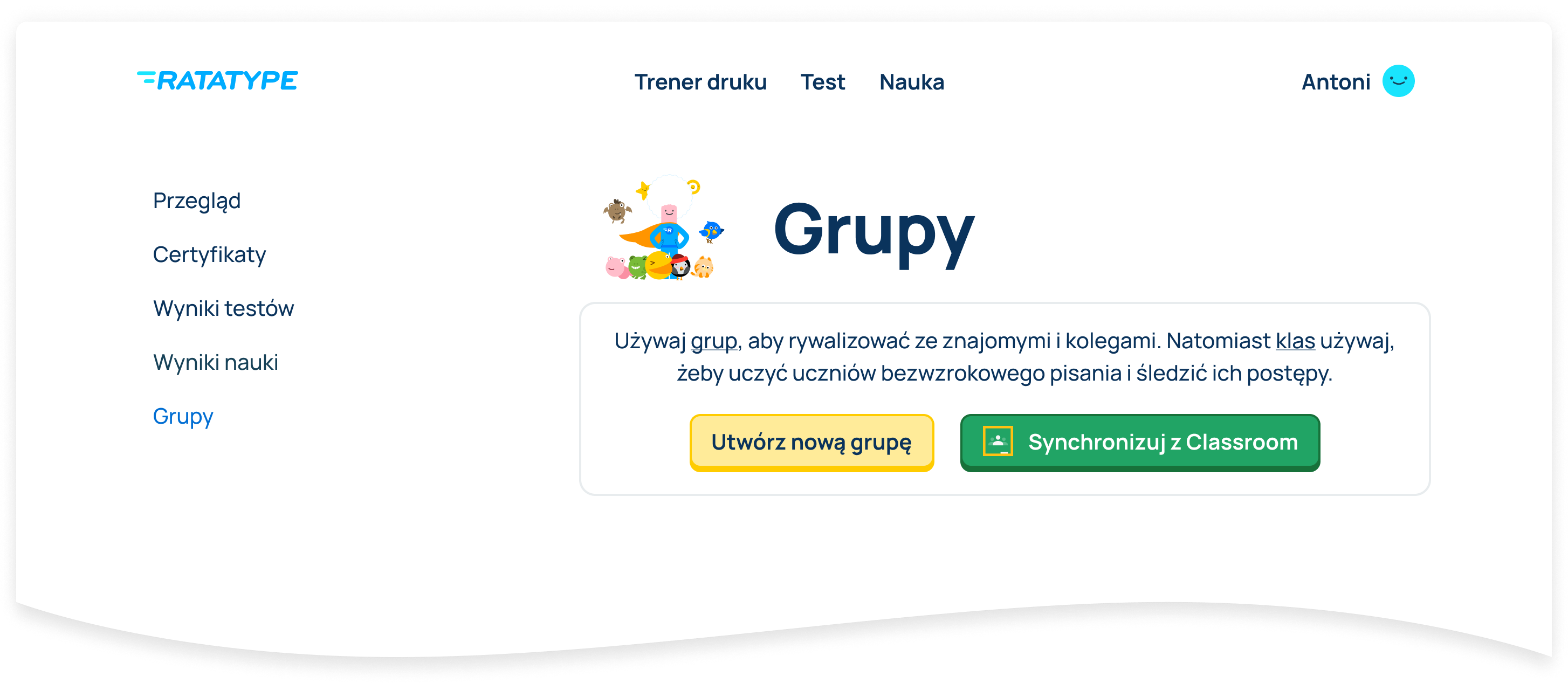 Zaloguj się i przejdź do strony grupy.